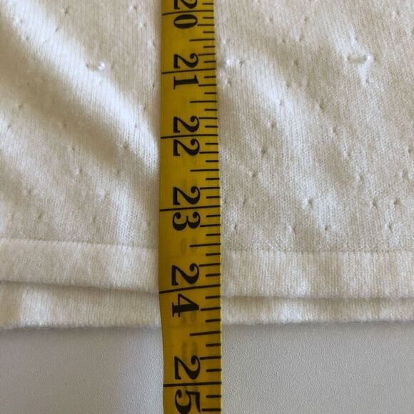 Koret Soft Ivory Grandmacore, Pearlcore Old Money, Vintage V Neck Cardigan Sz L - Picture 11 of 11